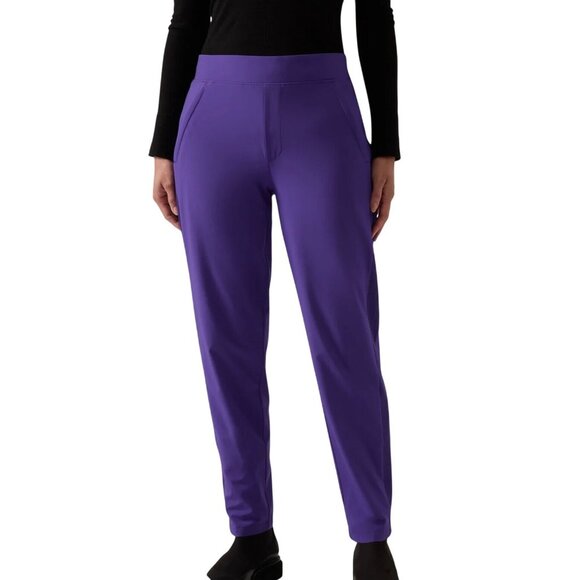 Athleta Brooklyn Lined Pant Womens Purple Ribbed Waist Size 8 - Picture 3 of 16